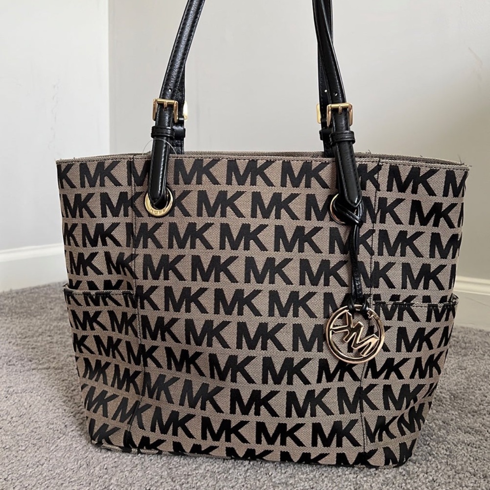 Michael Kors Black and Brown Tote Bag